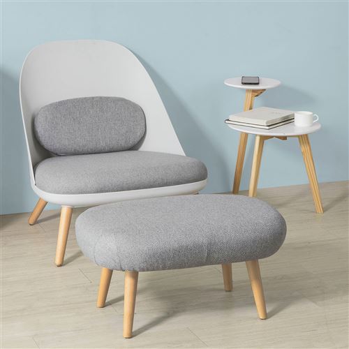 SoBuy® FST63-HG Fauteuil Relax avec Repose-Pieds Tabouret Chauffeuse Salon Chambre Fauteuil de Relaxation Confortable de Qualite Luxe