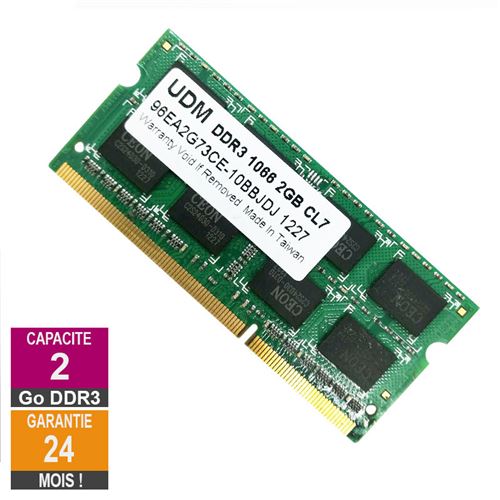 Barrette Mémoire 2Go Ram Ddr3 Udm 96Ea2G73Ce-10Bbjdj So-Dimm Pc3-8500S