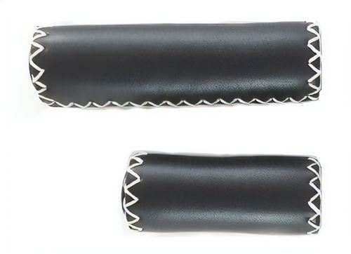 Falkx poignées cuir 125/85 mm noir