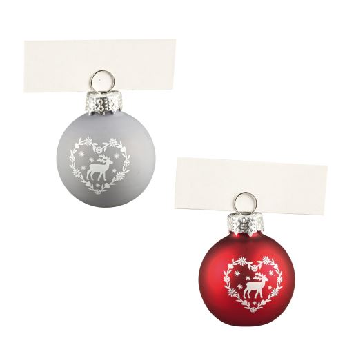 set de 4 boules porte nom decorees-verre-cap metallique-d4cm