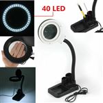 Lampe de bureau bureau verre artisanal loupe avec 5x 10x 40 lumières led nouveau - Noir