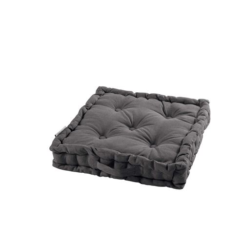 Coussin de sol 45 x 45 x 10 cm coton uni panama Ardoise COTON d'intérieur