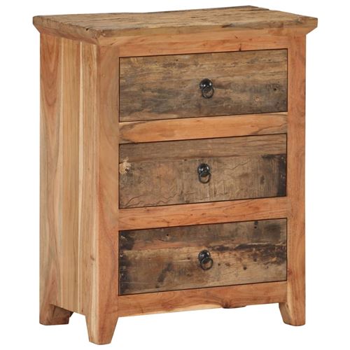 Buffet Bois d'acacia solide et bois de récupération 60x33x75cm