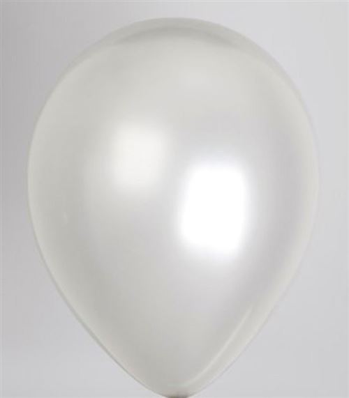 Sac avec 100 ballons n ° 12 argent métallique