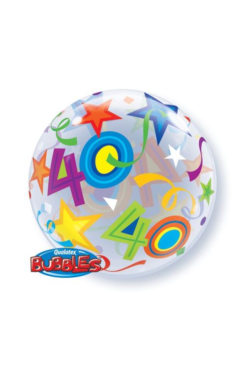 Ballon Bubble étoiles 40 56 Cm 22 Qualatex© - Multicolores - Diamètre: 22 / 56 cm