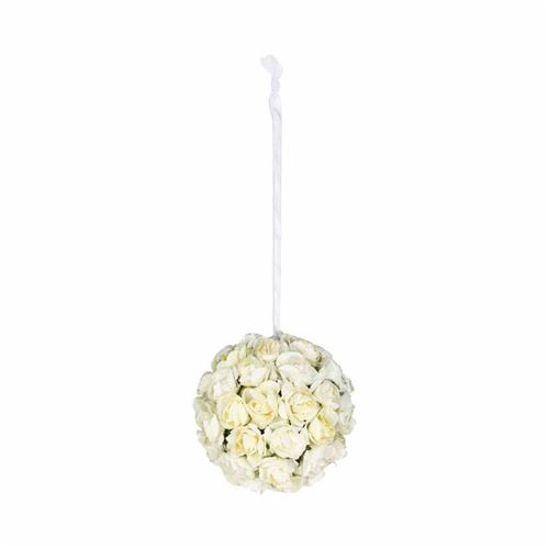 Boule de Roses Artificielles 10cm Blanc