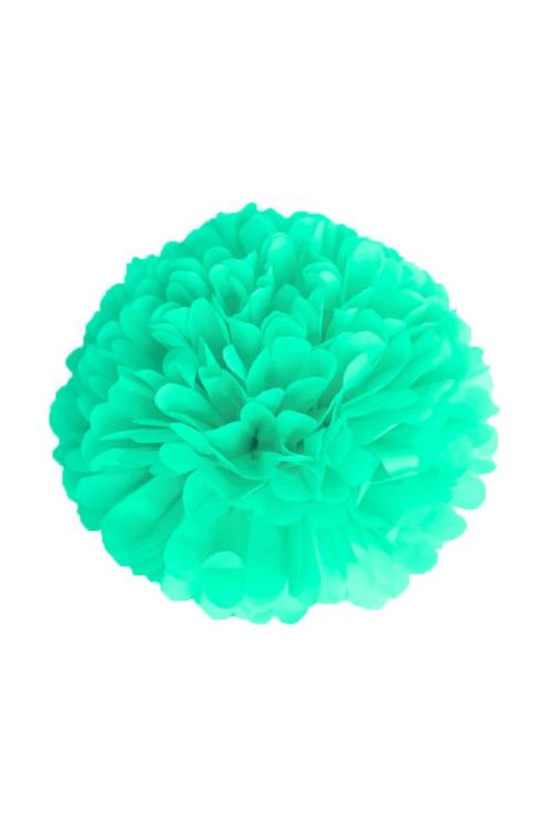Pompom Satin Vert Céladon 40 Cm - Vert Céladon - 40 cm de diamètre