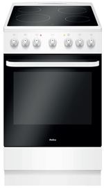 Amica ACV603B - Cuisinière - pose libre - largeur : 50 cm - profondeur : 60 cm - hauteur : 85 cm - avec système auto-nettoyant - classe A - blanc