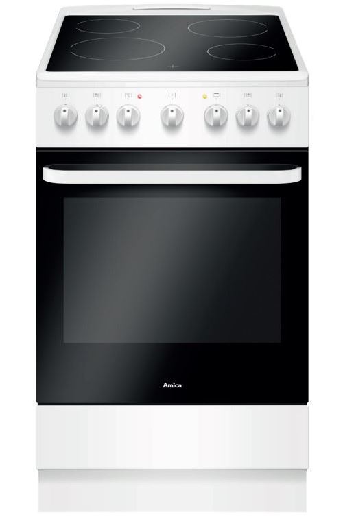 Amica Acv603B - Cuisinière - Pose Libre - Largeur : 50 Cm - Profondeur : 60 Cm - Hauteur : 85 Cm - avec Système Auto-Nettoyant - Classe A - Blanc