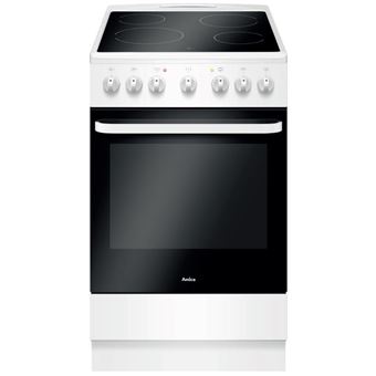 Amica ACV603B - Cuisinière - pose libre - largeur : 50 cm - profondeur : 60 cm - hauteur : 85 cm - avec système auto-nettoyant - classe A - blanc