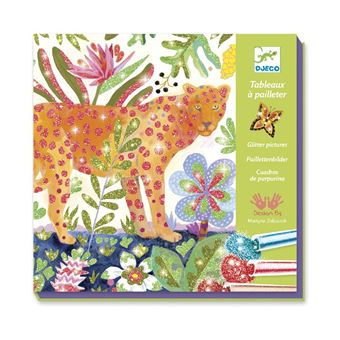 Kit créatif Djeco Tableaux à pailleter Tropico