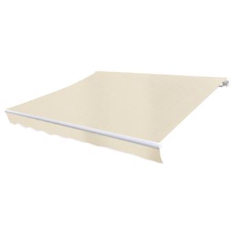 Tissu De Remplacement Cantonnière D'Auvent 4m Jaune Blanc - Volant Store Parasol Patio Jardin, Protection UV Imperméable
