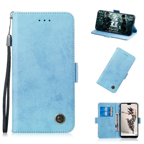 Etui en PU style vintage bleu clair pour votre Huawei P20 Pro
