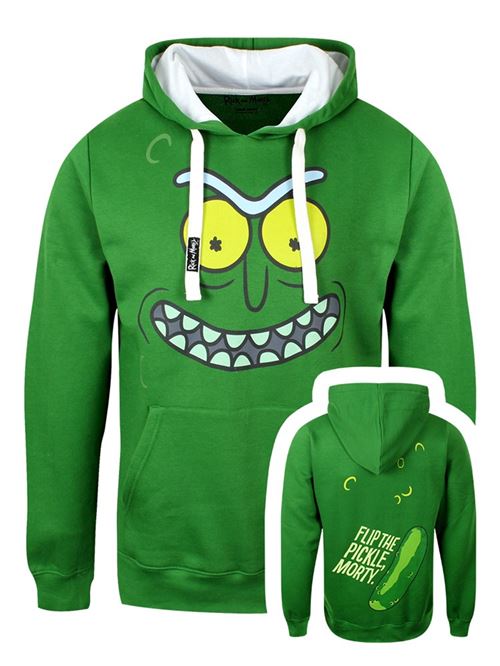 Rick and Morty Sweat à capuche Flip The Pickle Homme VertM