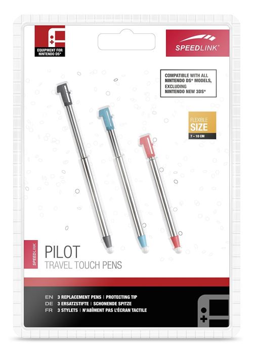 Speedlink PILOT Pack de Trois Stylets pour N3DS XL-N3DS-NDSi XL(Noir, Rouge, Bleu)