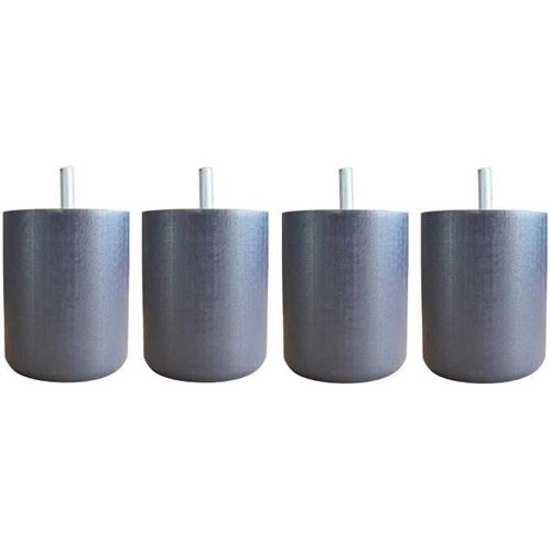 Jeu De Pieds Cylindriques O 7 Cm H 8,5 Cm Gris Anthracite - Lot De 4