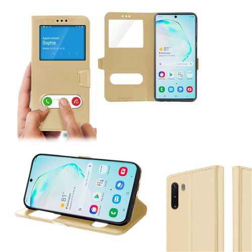 Etui SAMSUNG GALAXY NOTE 10 avec Fenêtre Décrochage appel OR