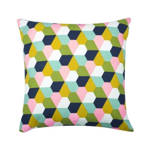 coussin nila foil - 100% coton - 40 x 40 cm - bleu
