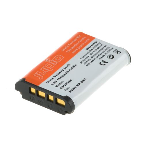 Jupio - Batterie - Li-Ion - 1250 mAh - pour Sony ZV-1, ZV-1F; Cyber-shot DSC-HX95, HX99, RX100, WX700; VLOGCAM ZV-1A, 1G