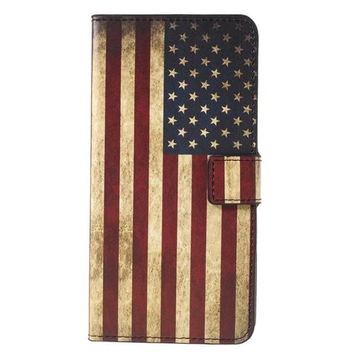 Etui en PU impression de motifs drapeau de l'amérique pour votre Sony Xperia XA3
