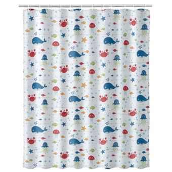 UNIMASA Rideau de douche Petits poissons - 100 % Polyester - 180 x 200 cm - 1