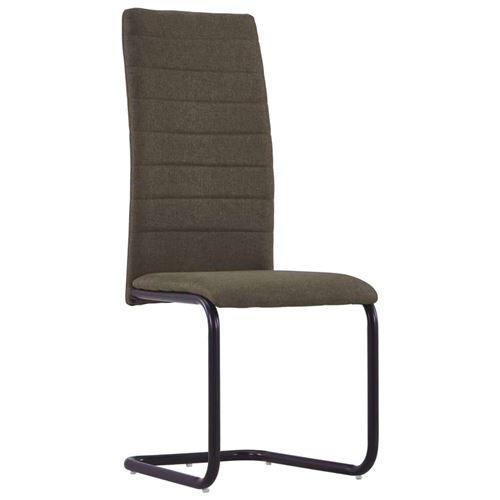 vidaXL Chaises de salle à manger cantilever 2 pcs Marron Tissu