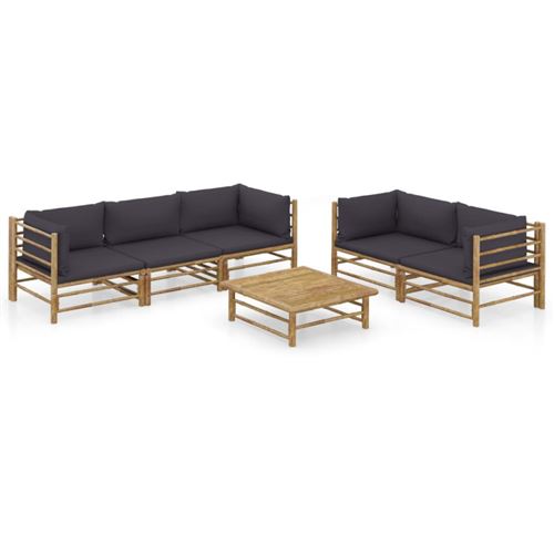 Non Communiqué Gris Salon De Jardin Modulable Vidaxl Bambou 5 Pieces 5 Personnes