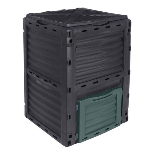 Composteur, bac, poubelle &agrave; compost de jardin - 300 L - Noir et Vert