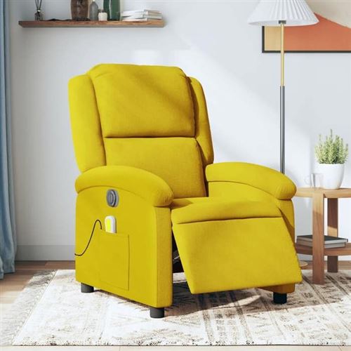 Non Communiqué Jaune Vidaxl Fauteuil De Massage, Relaxation Électrique Réglable Velours