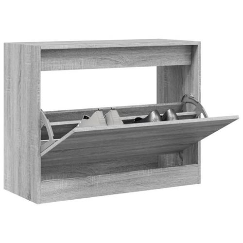 VIDAXL - Meuble à chaussures - 80x34x63 cm - Gris - Image 3