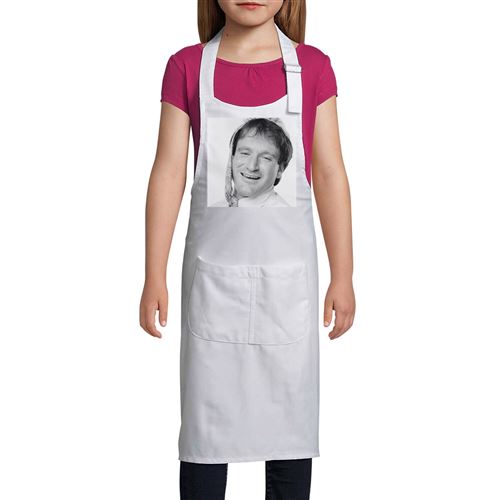 Fabulous Tablier Cuisine Enfant 2 Poches Blanc Robin Williams Portrait Drole  - Haut de gamme - Tablier - Achat & prix