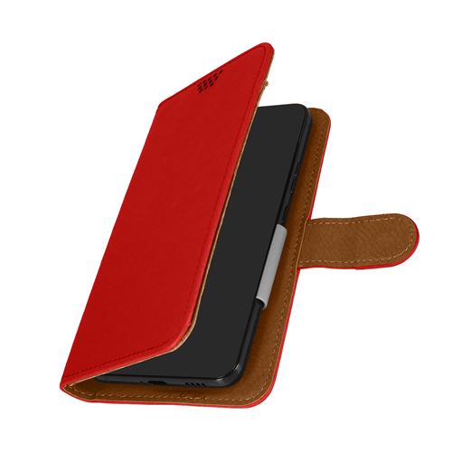 Avizar Étui Folio Universel pour Smartphone 142 x 68 mm Maintien Rotatif Fermoir Magnétique Avizar rouge