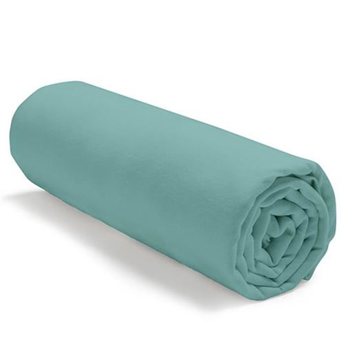 TODAY Drap housse jersey 100% coton - 140x190 cm - Vert diabolo menthe
