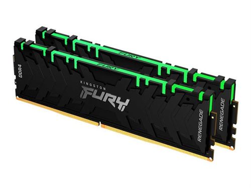Kingston FURY Renegade RGB - DDR4 - kit - 16 Go: 2 x 8 Go - DIMM 288 broches - 4600 MHz / PC4-36800 - CL19 - 1.5 V - mémoire sans tampon - non ECC - noir
