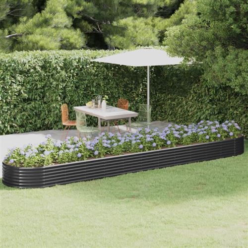 VIDAXL - Bac à fleur - Lit surélevé de jardin - Anthracite - Image 2