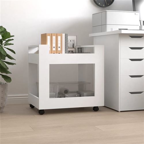 VIDAXL - Chariot de bureau - 60x45x60 cm - Blanc - Image 2