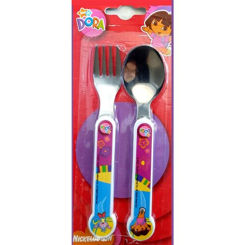 Couvert cuillère fourchette Dora l'exploratrice enfant bébé metal réutilisable - guizmax