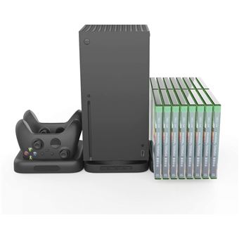 Socle pour Xbox avec station de charge double pour manettes et rangeme