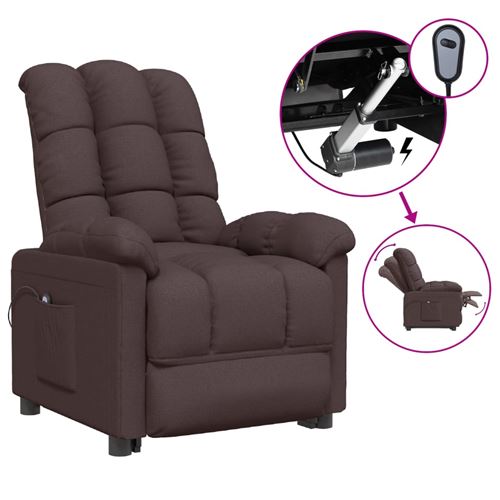 Non Communiqué Marron Vidaxl Fauteuil Inclinable Électrique Foncé Tissu