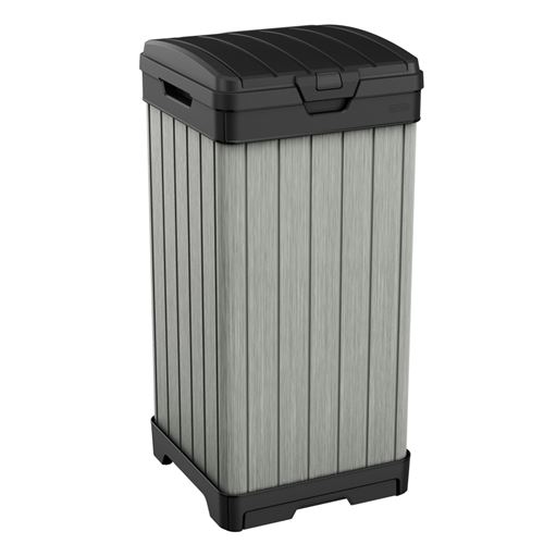 vidaXL Poubelle d'extérieur gris 38x38x65 cm PP - Composteurs et poubelles  de jardin à la Fnac