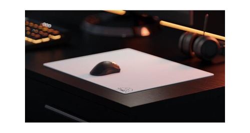 Skypad Glas 3. 0 Xl Tapis De Souris De Jeu Avec Logo Cloud | Grand Tapis De Souris Professionnel | 400 X 500 Mm | Blanc