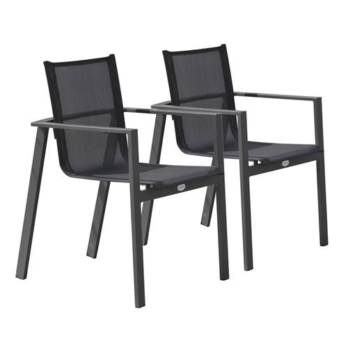 Paris Prix Gris/Noir Fauteuils De Jardin X2 - Anthracite & - Image 3