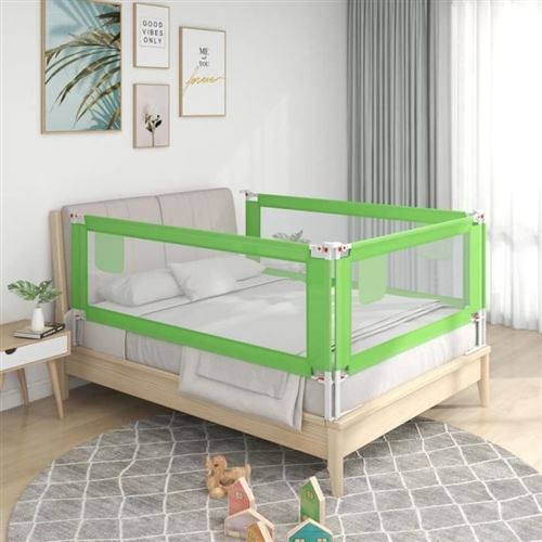 vidaXL Barrière de sécurité de lit enfant Vert 90x25 cm Tissu10189