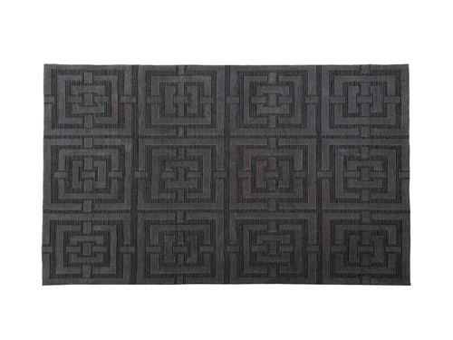 Tapis tissé jacquard effet fait main IYAD - 200 x 290 cm - Gris foncé