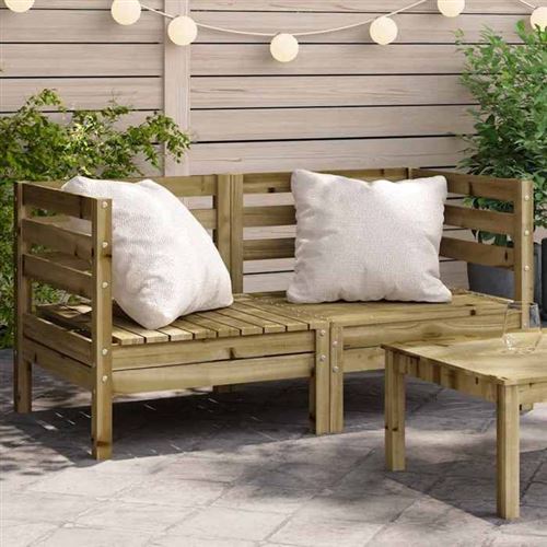 vidaXL Canapés d'angle de jardin 2 pcs bois de pin imprégné