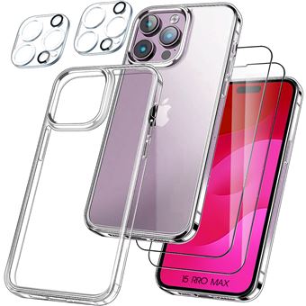 Coque pour iPhone 15 Pro avec Cercle Magnétique + 2 Verres Trempés + 2  Protection Objectif Arrière - Cdiscount Téléphonie