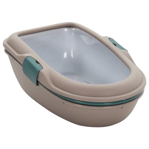 Comparer les prix de vidaXL Bac à litière pour chat Marron et blanc 59x39x22 cm PP