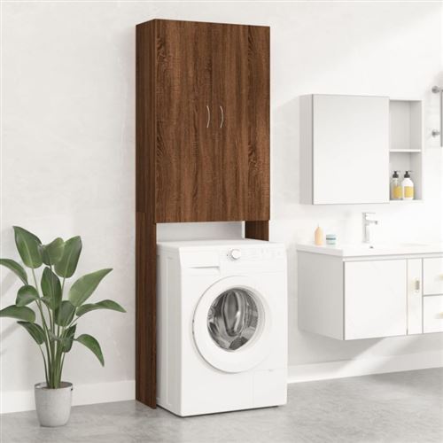 vidaXL Meuble pour machine à laver Chêne marron 64x25,5x190 cm
