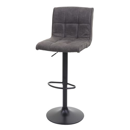 Non Communiqué Gris Tabouret De Bar Mendler Hwc-B13, Tabouret De Bar Simili Daim Vintage Foncé - Image 1