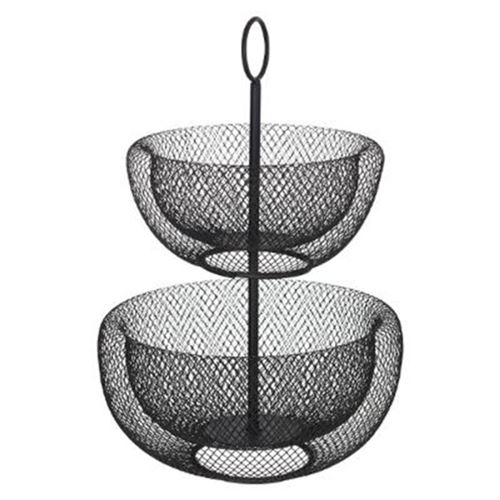 FIVE Simply Smart - Serviteur 2 Étages en Métal "Mesh" 38cm Noir